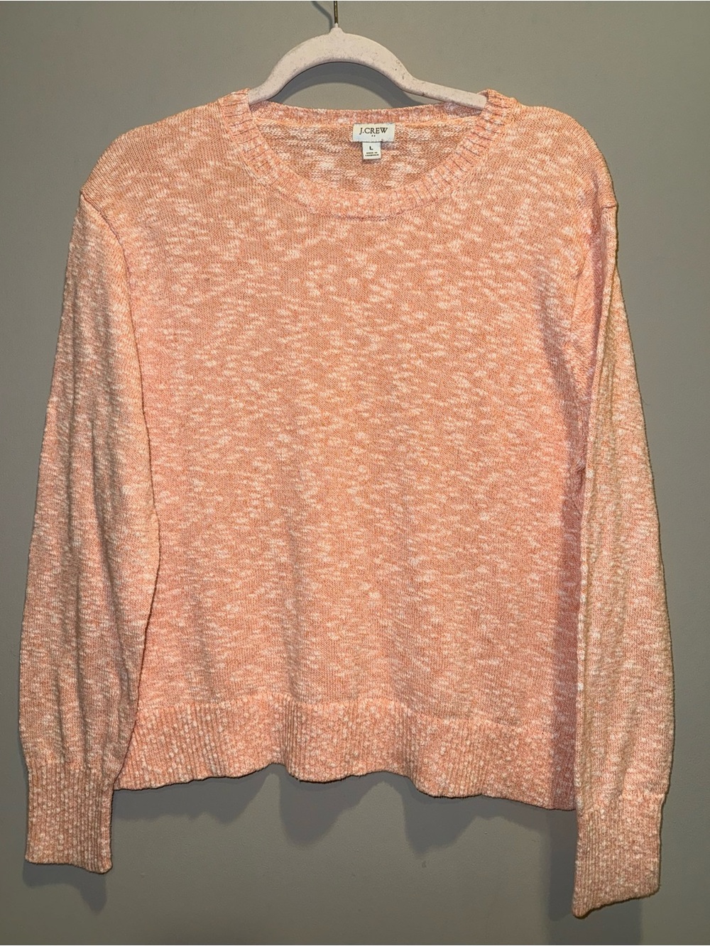 J. Crew Heathered Peach Crewneck Sweater